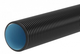 Двустенная труба ПНД жесткая для кабельной канализации D160мм, SN8, бухта 6м, черный